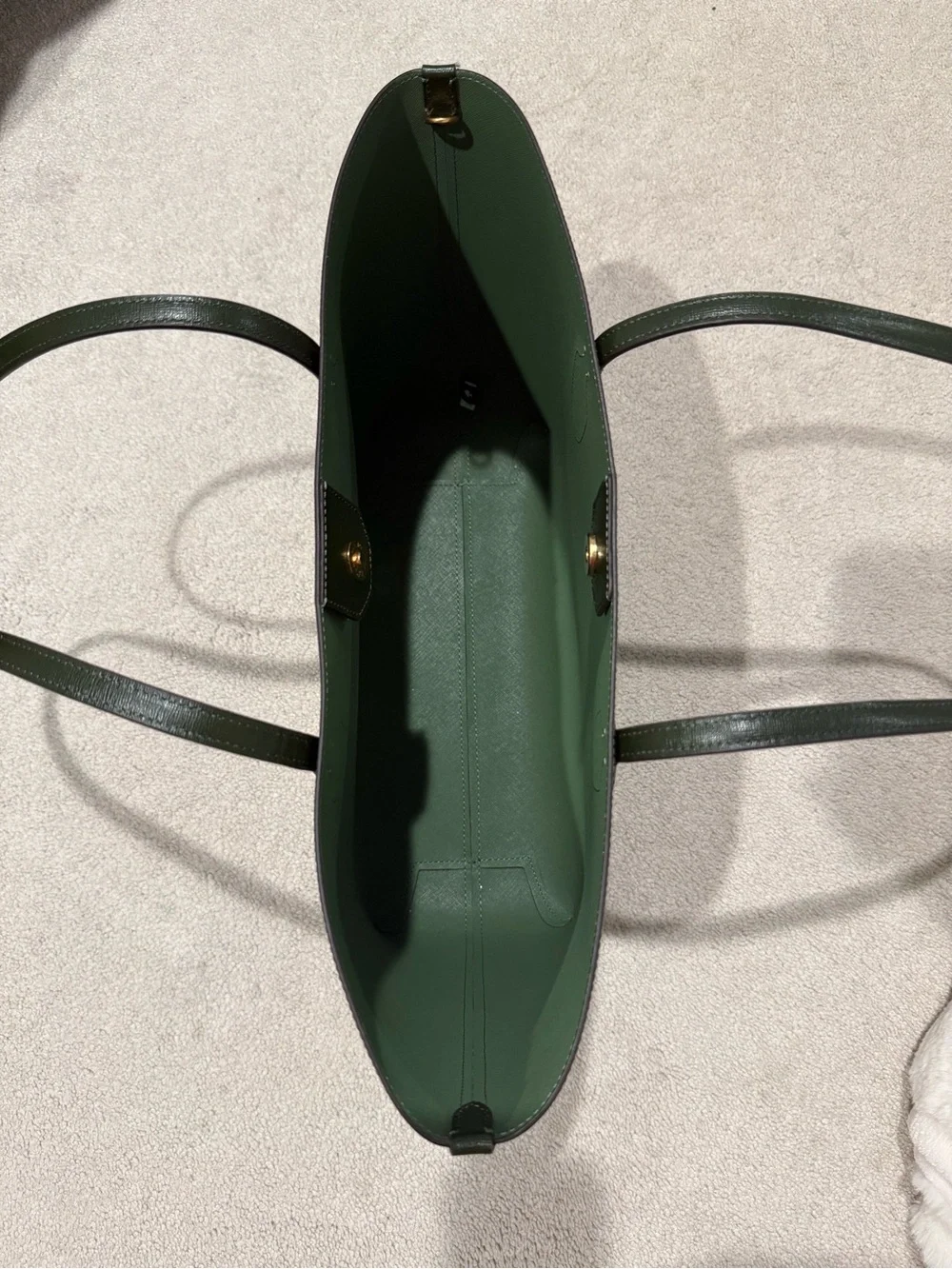 Kate Spade Navy Green Leather Tote